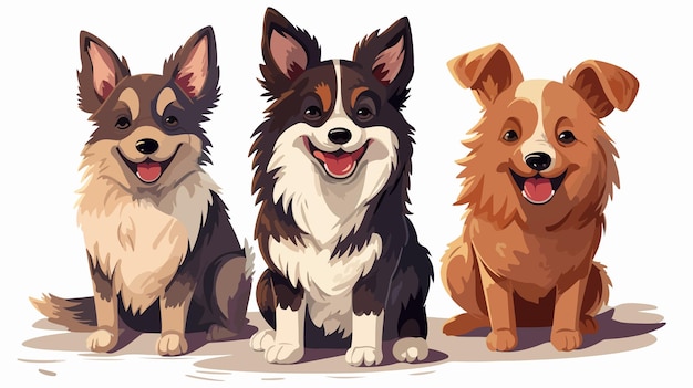 Vector a collection of dogs from the series