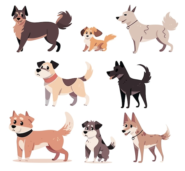 A collection of dogs with different breeds including one that says'dog '