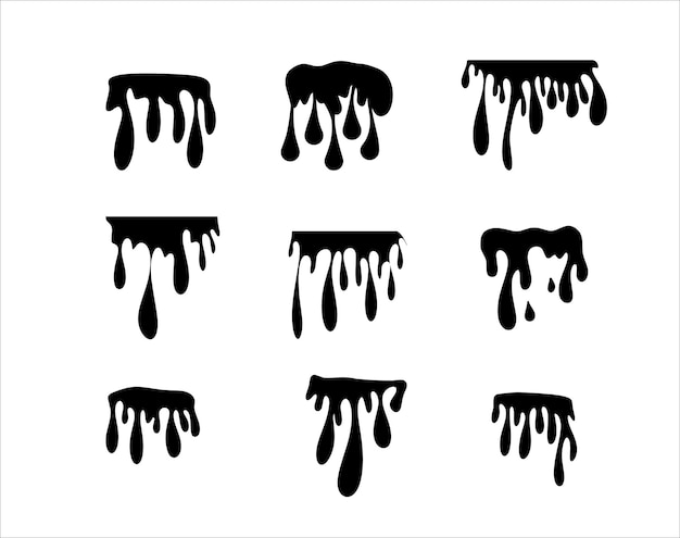 Collection of Dripping Paint Black Color