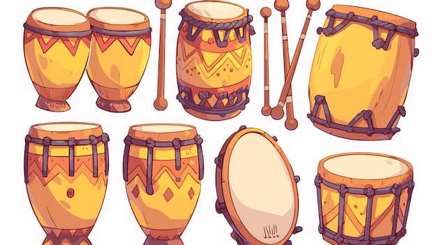 a collection of drums from the series by person