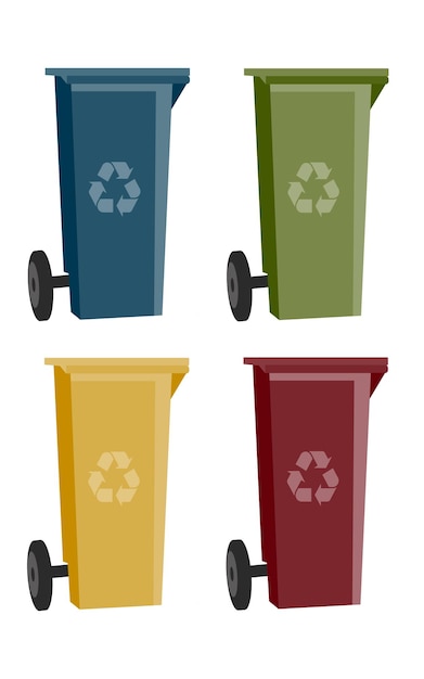 collection of dustbins in vector