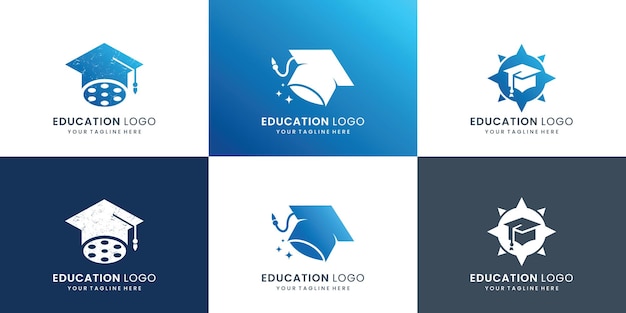 Collection of education logo design inspiration toga logo college graduate logoSuccess student