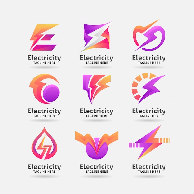 Collection of electricity logo design