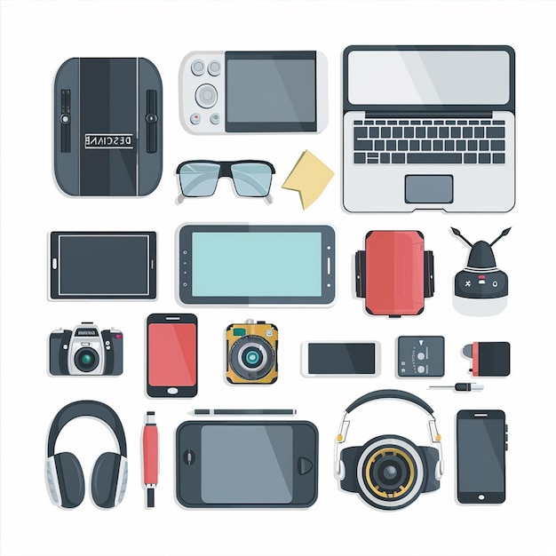 Vector a collection of electronic devices including a camera camera and camera