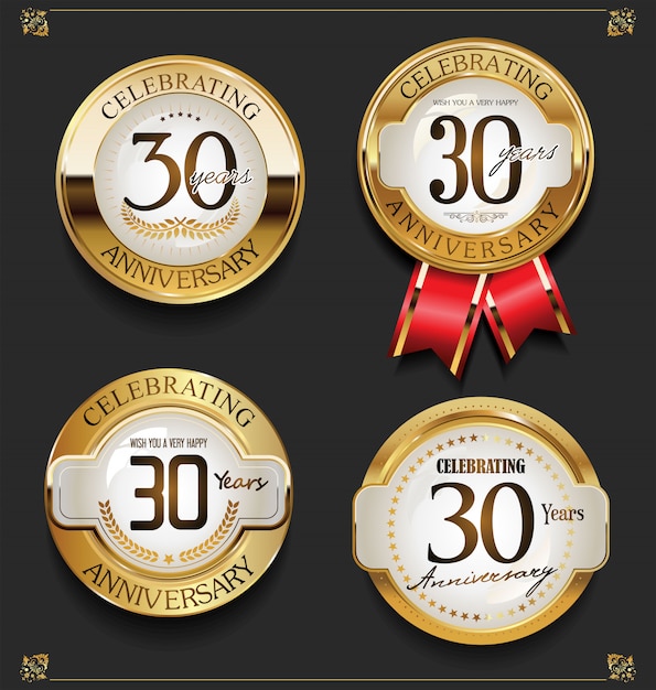 Collection of Elegant golden anniversary background 