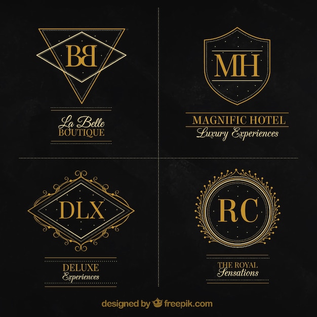 Collection of elegant luxury logos