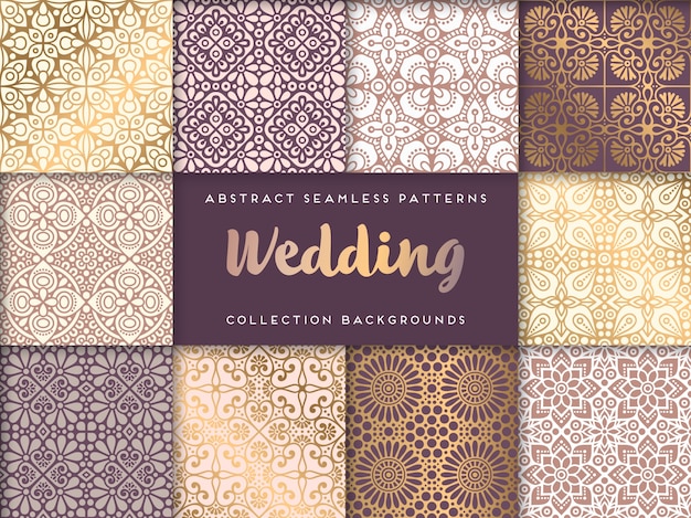 Collection of ethnic golden patterns