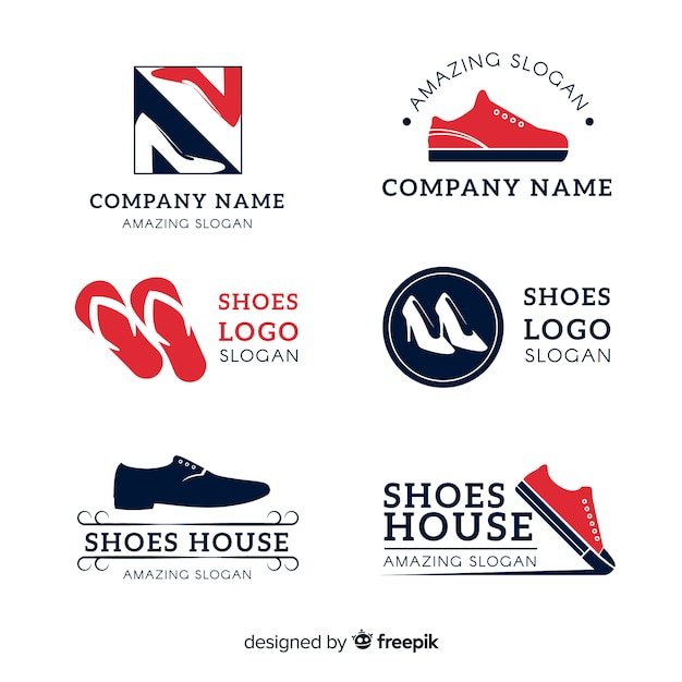 Collection of fashion shoe logos