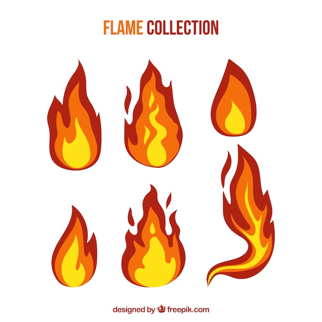 Collection of flames with variety of designs