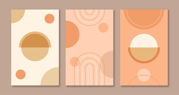 Collection of flat design boho Covers