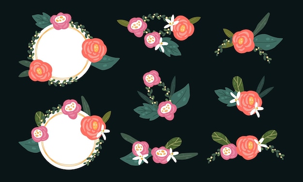 Collection of floral wreath