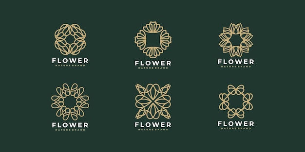 Collection flower logo design Luxury