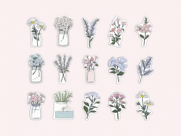 Vector a collection of flowers including one that says quot flowers quot