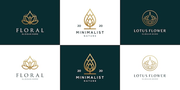 Collection of flowers logo design