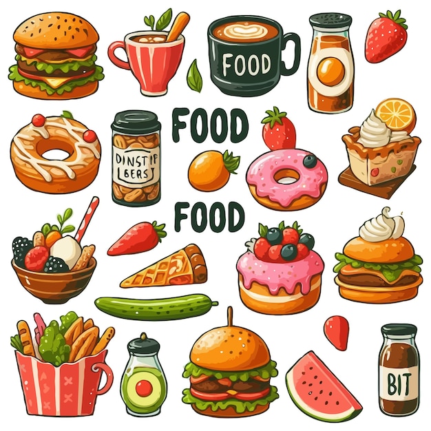 a collection of food including a picture of food and a jar of food