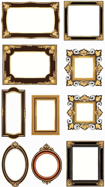 Vector a collection of frames cartoon drawing artwork vector