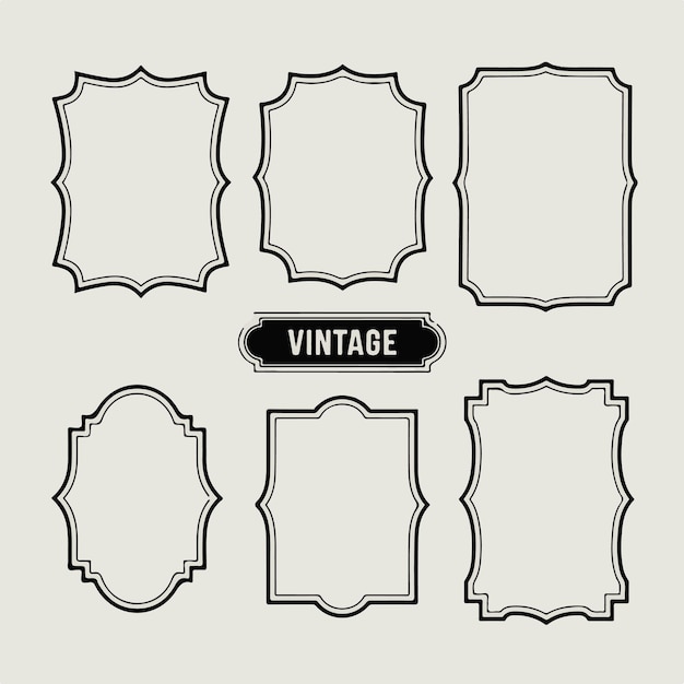 Vector a collection of frames with a black border and a white border