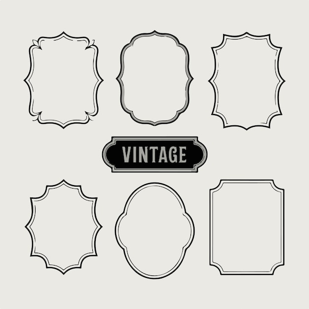 Vector a collection of frames with a black border and a white frame