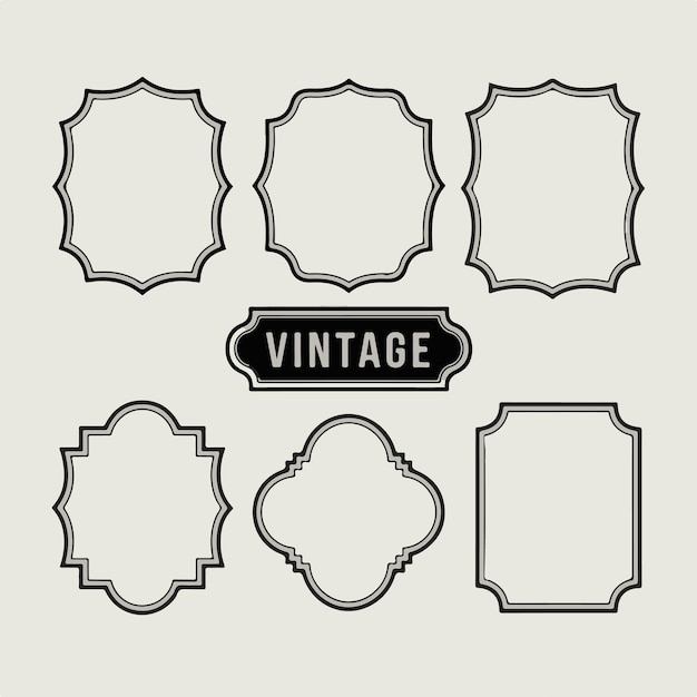 Vector a collection of frames with a sign that says vintage