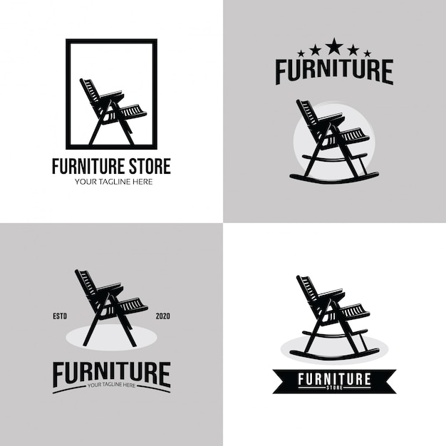 Collection of furniture logo set design template