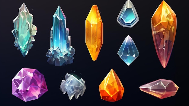 the collection of gemstones is a collection of various sizes