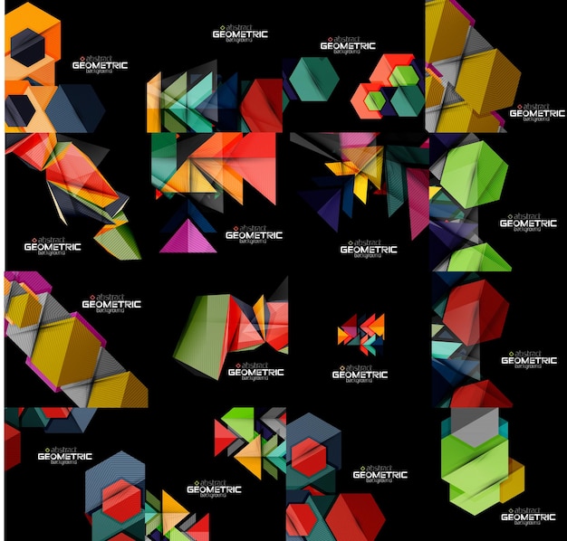 Collection of geometric banners