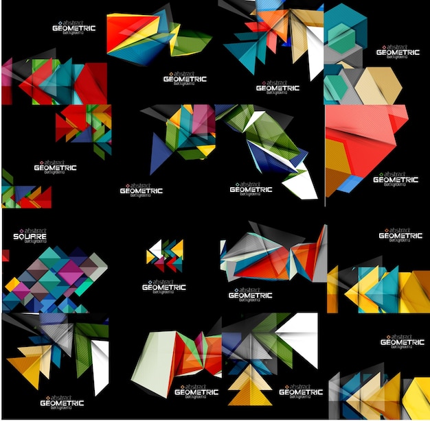 Collection of geometric banners