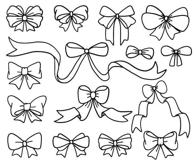 Collection of gift bows flat.