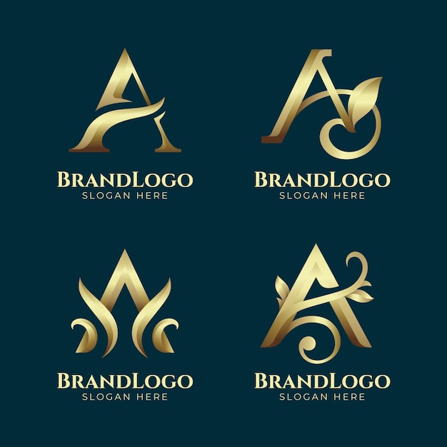 Collection of gradient a logos