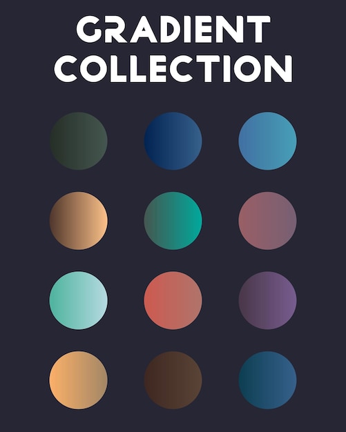 Collection of gradients. Trend colors. Vector