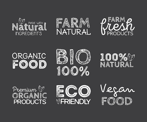 Collection of Green Eco Food Label