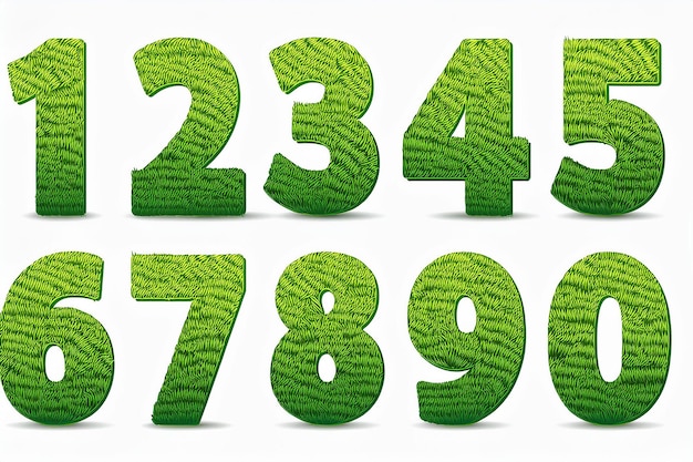 a collection of green leafy plants with the numbers 7 and 7