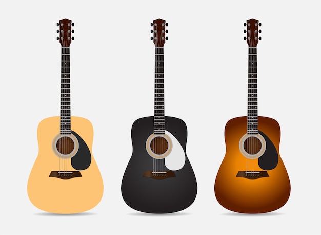 Collection of guitar design icon vector Wonderful guitar cartoon vector