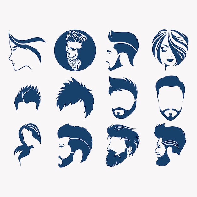 collection of hair style logo