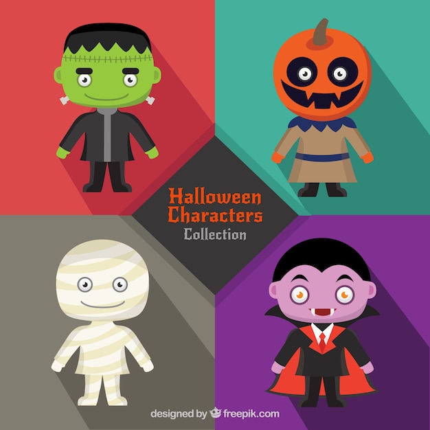 Collection of halloween characters