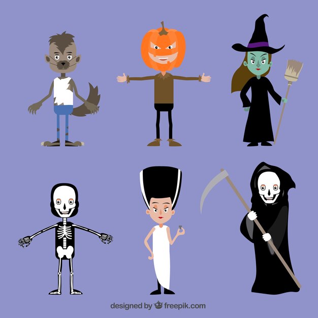 Vector collection of halloween costumes