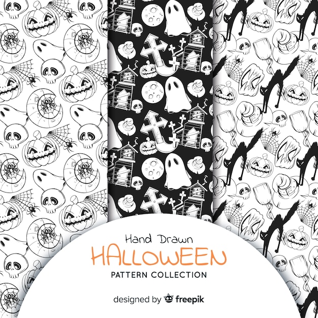 Vector collection of halloween patterns