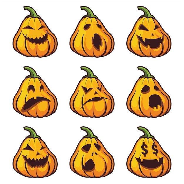 Collection of Halloween pumpkins