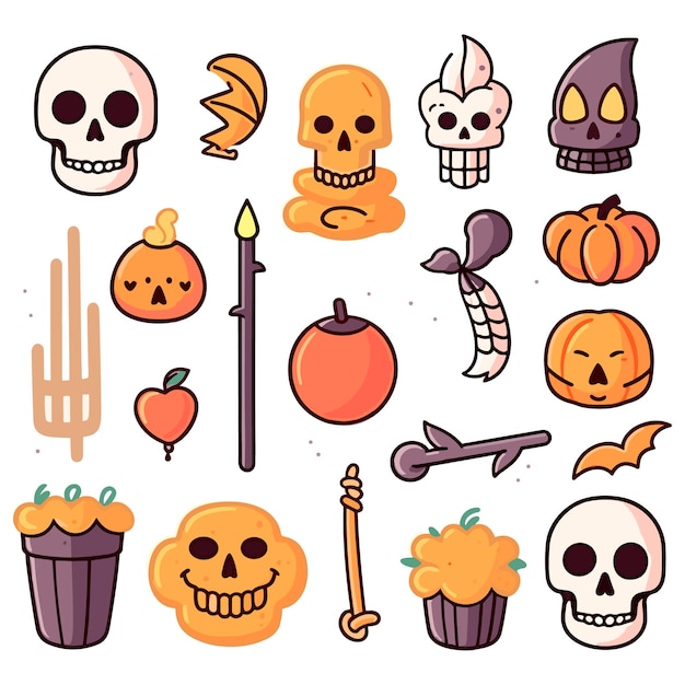 Collection of Halloween silhouettes vector illustration