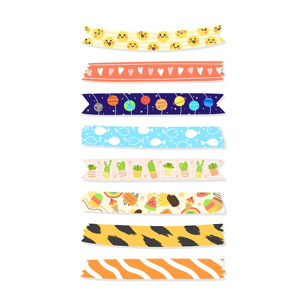 Collection of hand draw Washi tape.