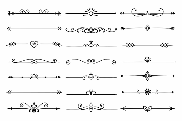 a collection of hand drawn arrows and a black and white background