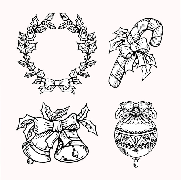 collection Hand drawn christmas element