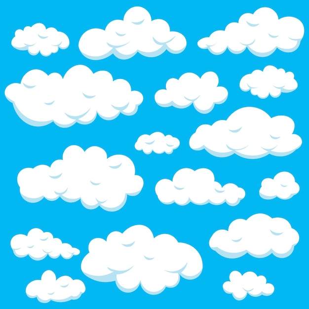 collection of hand drawn clouds