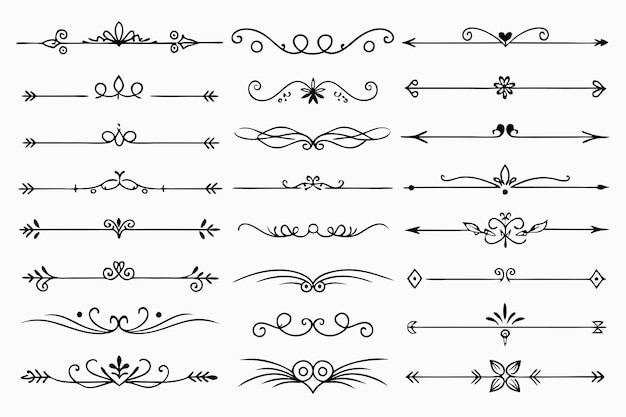 a collection of hand drawn elements for the design series