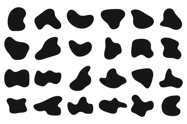 Vector collection of hand drawn flat abstract shapes irregular shape