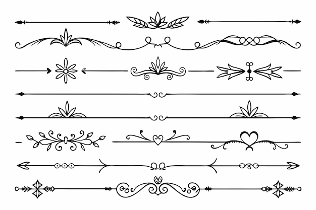 Vector a collection of hand drawn frames and a black and white background