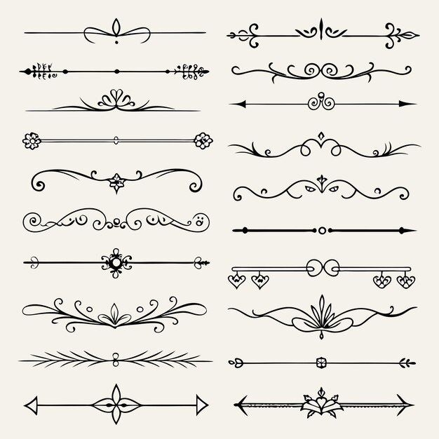 Vector a collection of hand drawn frames including a design