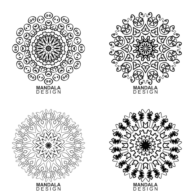 COLLECTION OF HANDS DESIGNED MANDALA DESIGN. SUITABLE FOR COLORING BOOK AND OTHER IMAGE DECORATION N