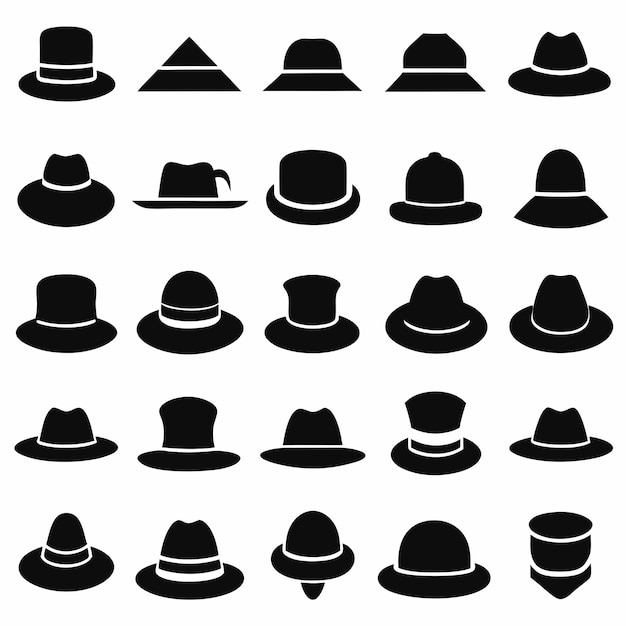 Vector a collection of hats with hats and hats