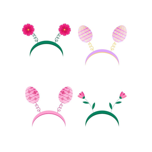 Collection of headbands with easter eggs and flowers